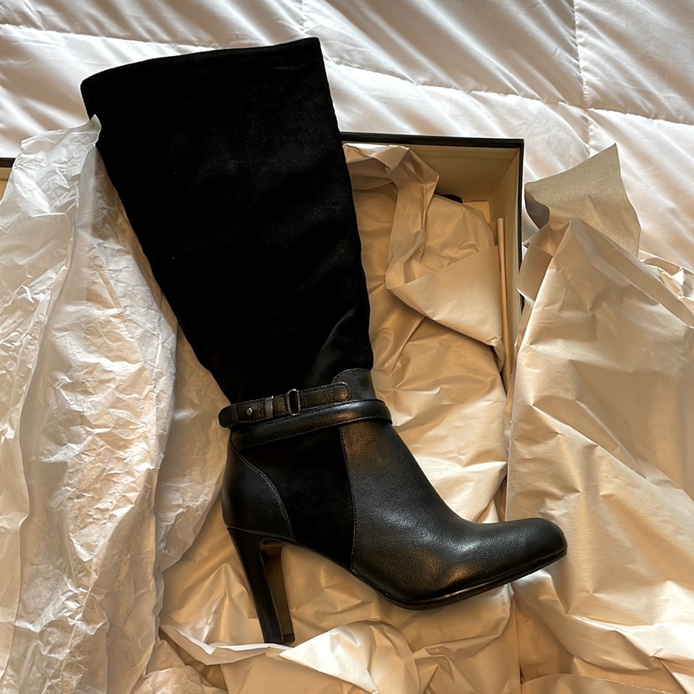 Talbots Bobbi 6 m/f black heel boots sz 8